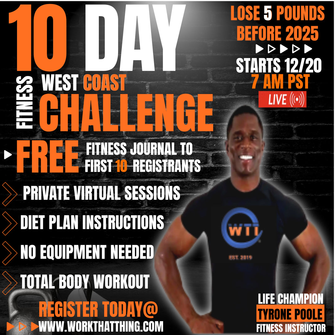 10 DAY YEAR END - WEST COAST FITNESS CHALLENGE-LOSE 5 POUNDS for $5 A DAY